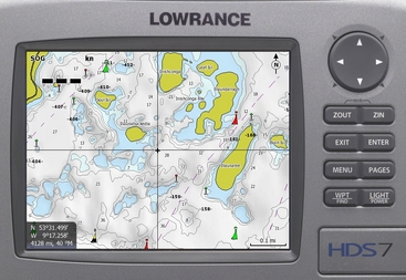 Lowrance shaded bathymetry