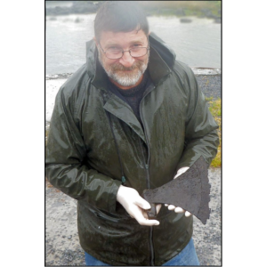 Trevor with one of the axes which he described as “incredibly light and finely made, probably perfect for hand to hand combat”